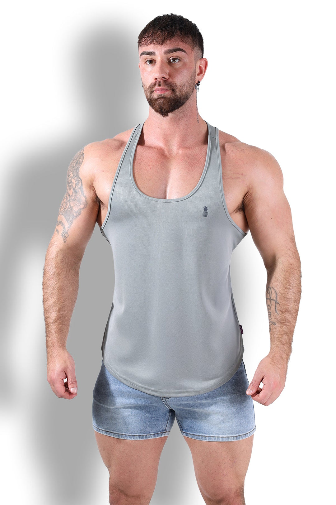 JJ Cool-Dry Gym Stringer - Gris claro