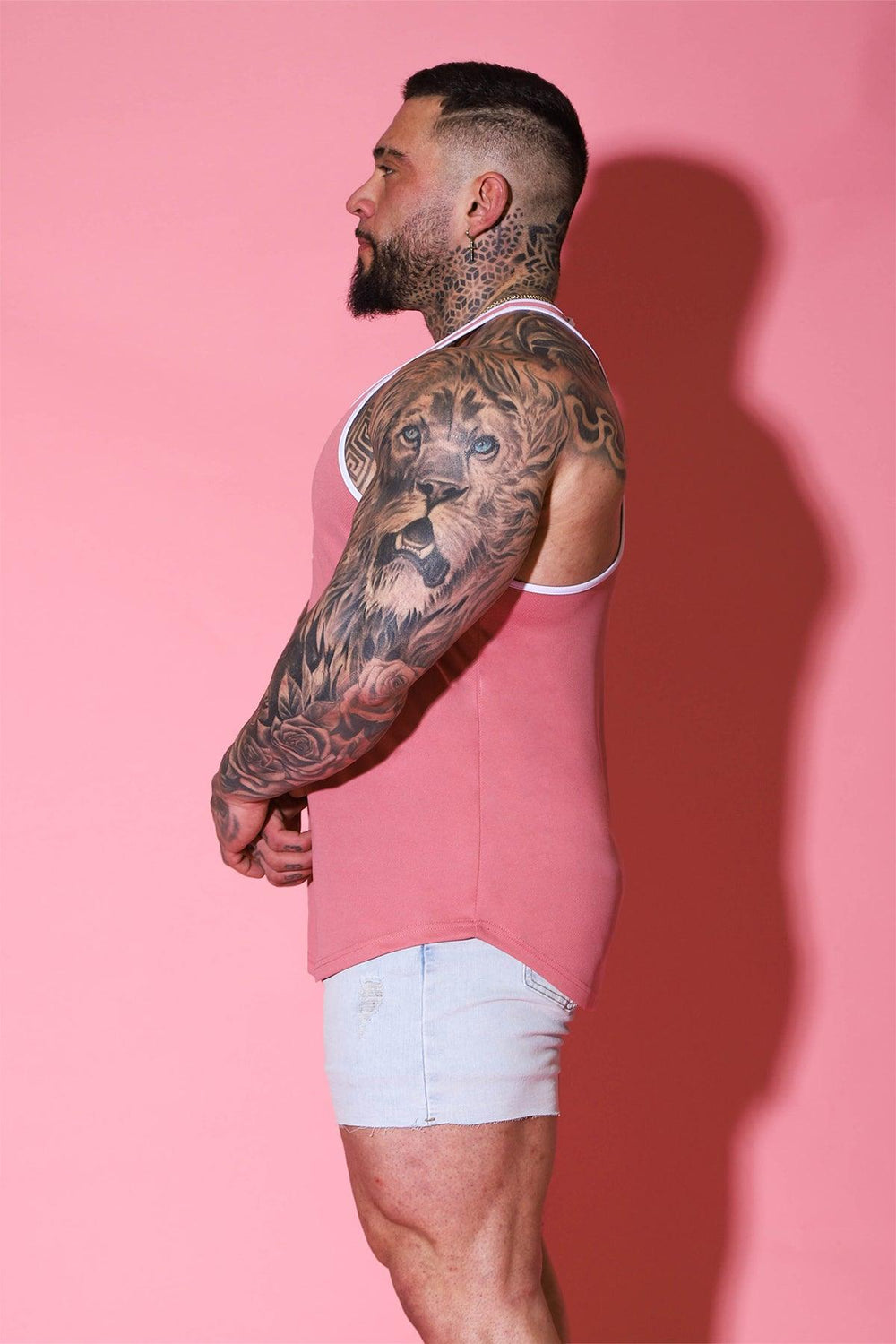 Quick-Dry Tank Top - Pink w/ Skull Design - JJ Malibu 