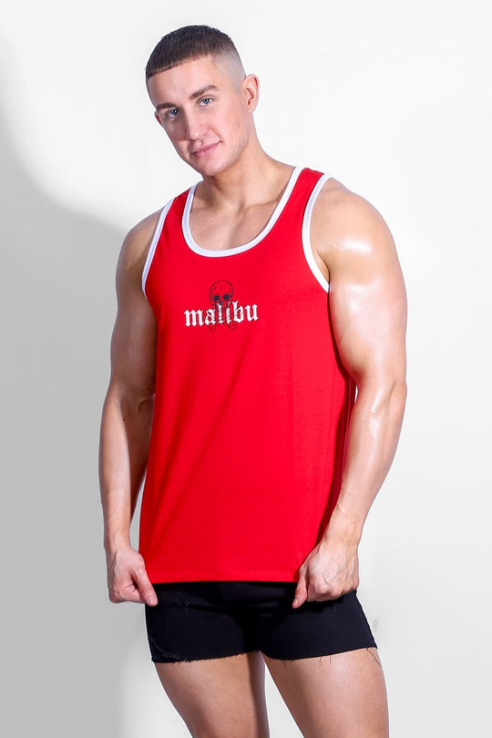 Camiseta deportiva de tirantes para hombre - Vino