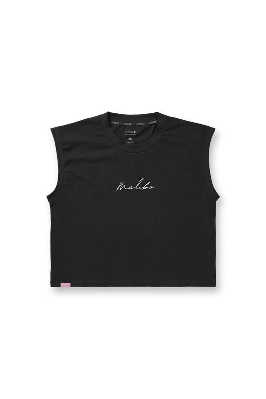 Débardeur court évasé coupe musclée - Logo JJ noir et blanc