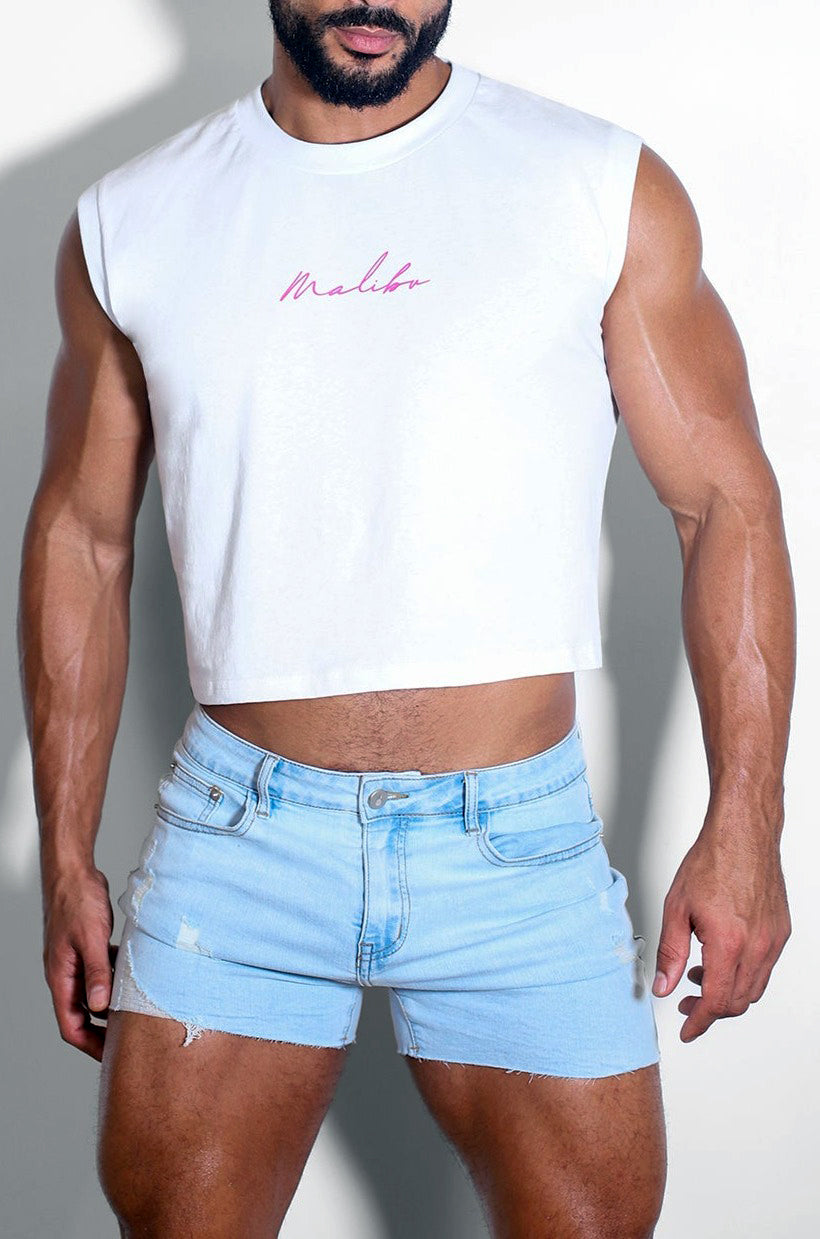 Camiseta corta ajustada Escapism - Logotipo blanco y morado