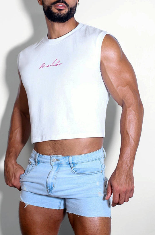 Camiseta corta ajustada Escapism - Logotipo blanco y morado