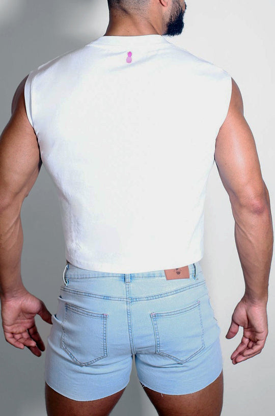 Camiseta corta ajustada Escapism - Logotipo blanco y morado