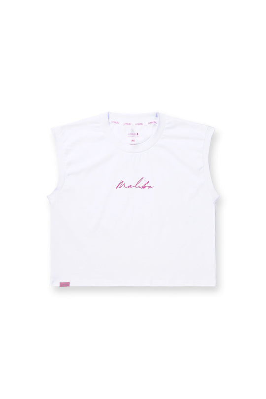Camiseta corta ajustada Escapism - Logotipo blanco y morado
