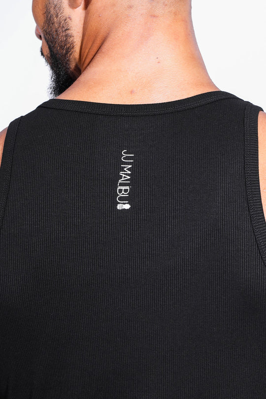 Top corto Dreamy Muscle Fit de canalé - Negro medianoche