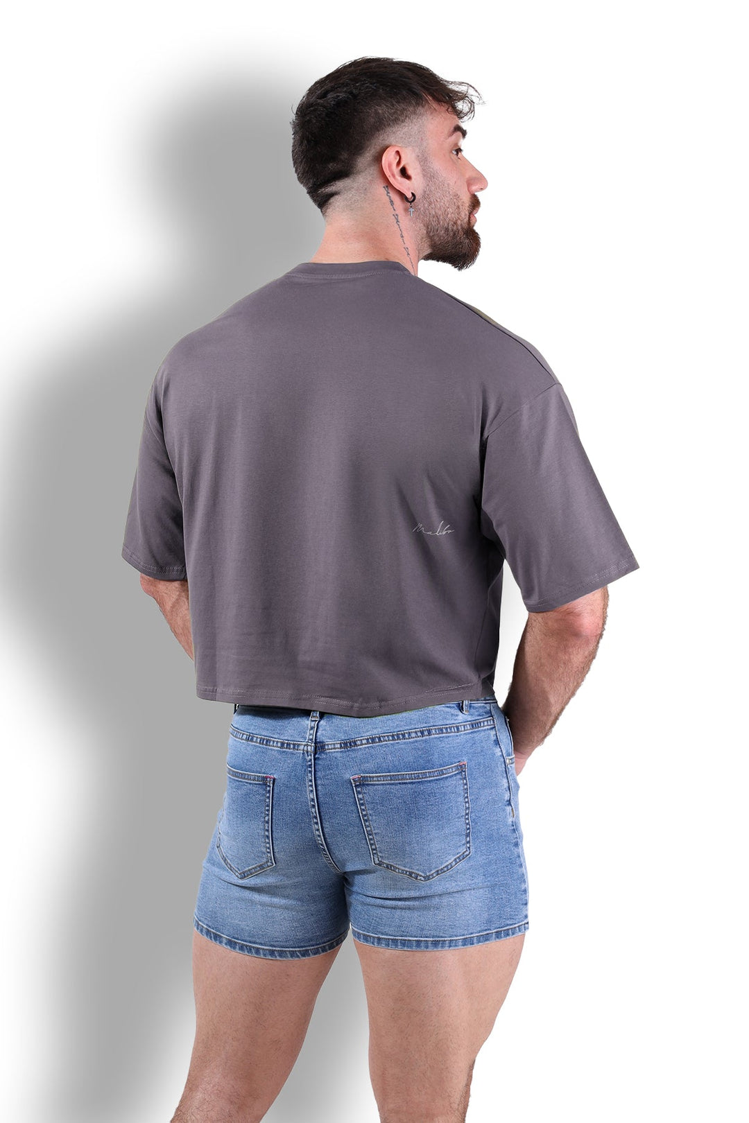 Haut court oversize décontracté - Gris foncé