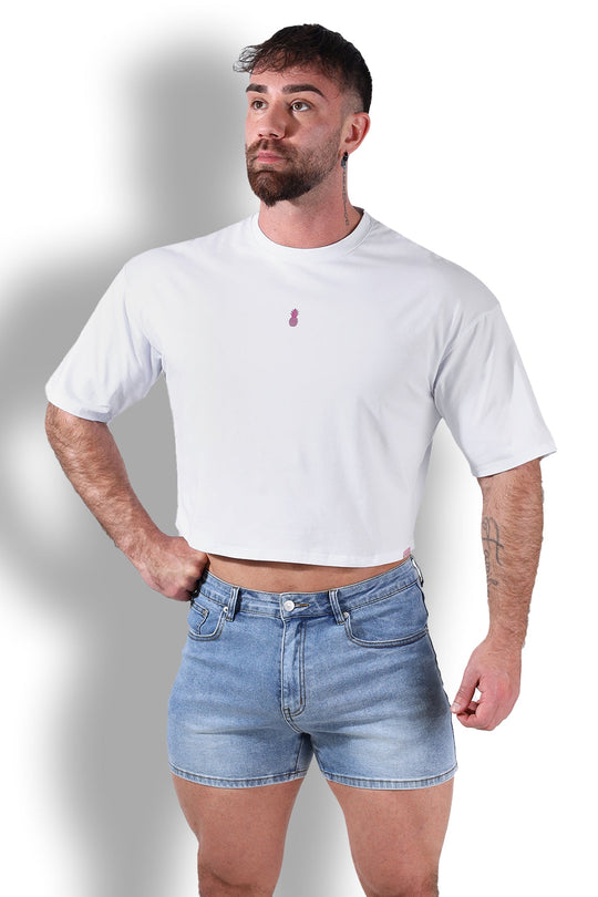 Haut court oversize décontracté - Blanc