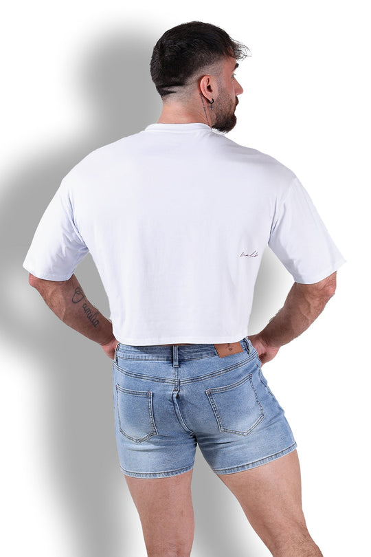 Haut court oversize décontracté - Blanc