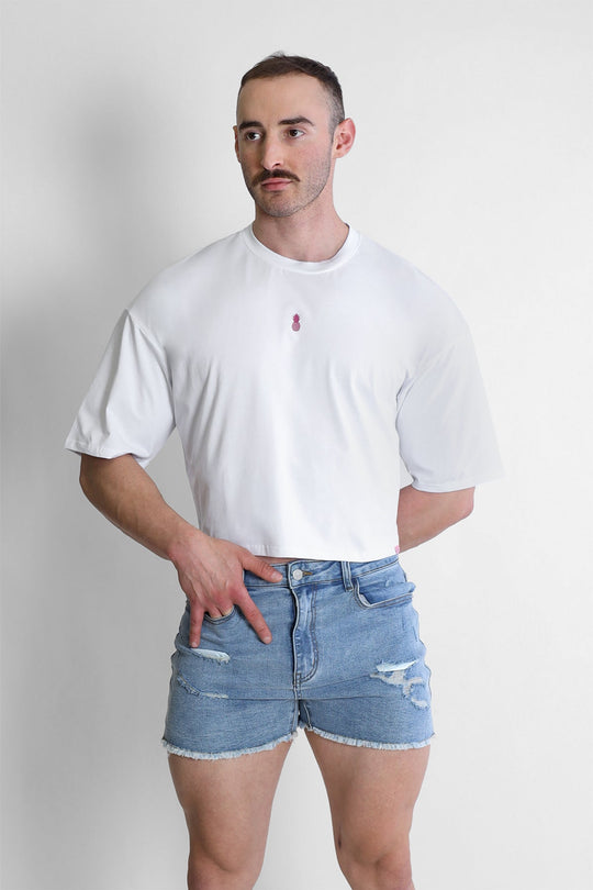 Haut court oversize décontracté - Blanc