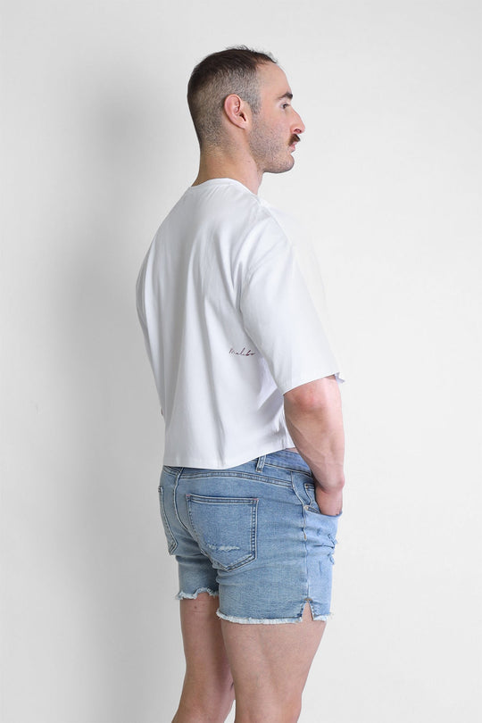 Haut court oversize décontracté - Blanc