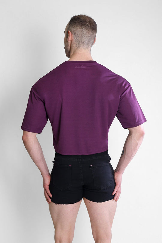 Top corto holgado extragrande de secado rápido - Morado ciruela