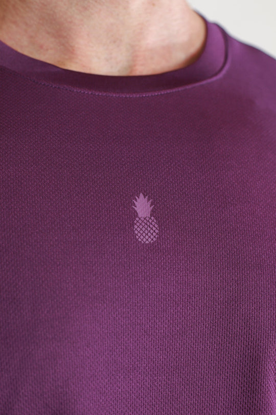 Top corto holgado extragrande de secado rápido - Morado ciruela