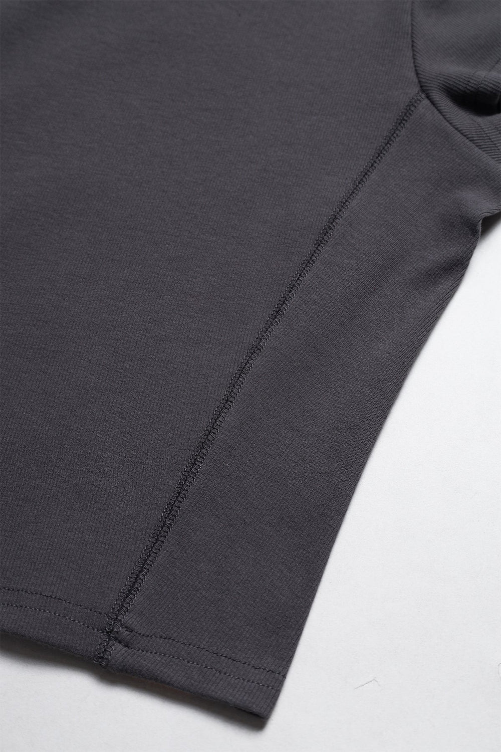Cap Sleeve Rib Knit Crop Top - Storm Grey