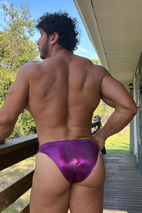 Nocturnal Brief with Bulge Pouch - Hot Pink Croc
