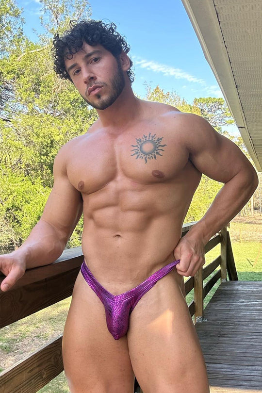 Nocturnal Brief with Bulge Pouch - Hot Pink Croc