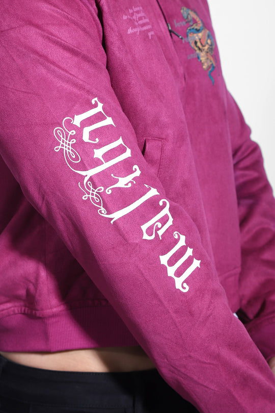 Chaqueta bomber corta de ante - Magenta