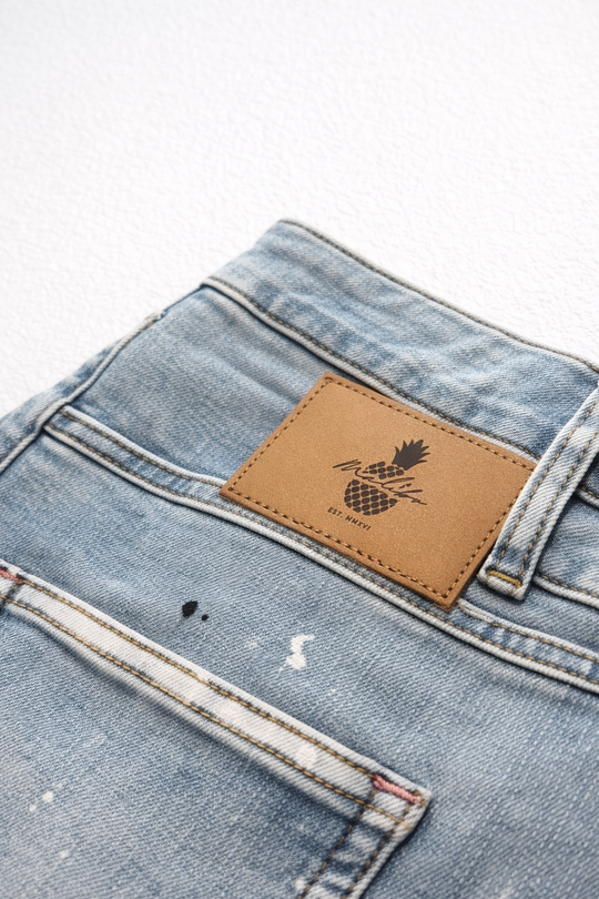 Studio Splash 1.5" Denim Short Shorts - Sky Blue