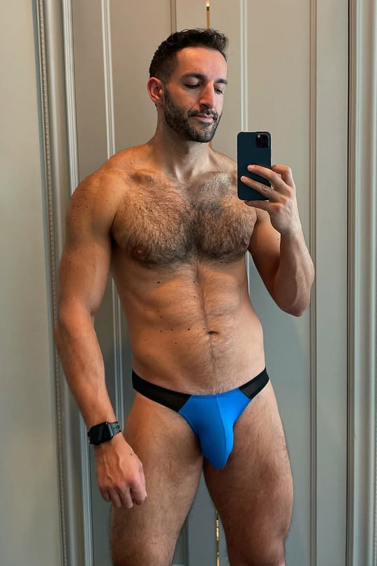 Bas de bikini en maille Club-Kid - Bleu roi