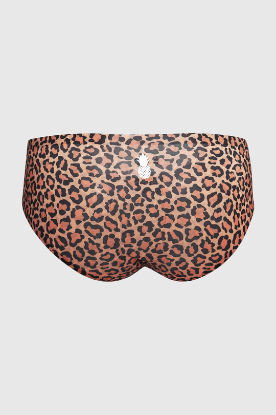 Feelin' Sultry Seamless Briefs with Bulge Pouch - Leopard - JJ Malibu 
