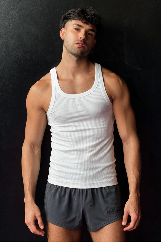 Slim Rib Knit Tank Top - Icy