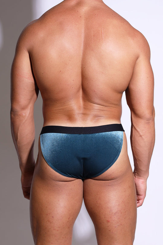 Velvet Bikini Brief - Blue