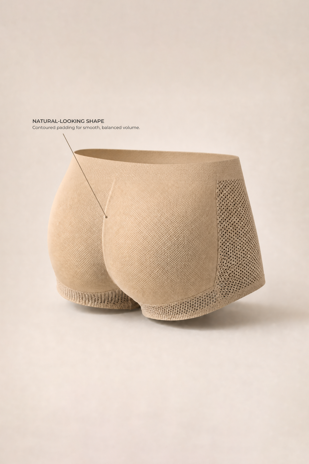 Enhanced Padded Butt Lift Boxers - Nude
