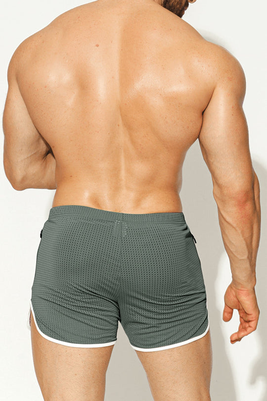 Pantalones cortos perforados Work-It-Out de 4 pulgadas - Verde oliva