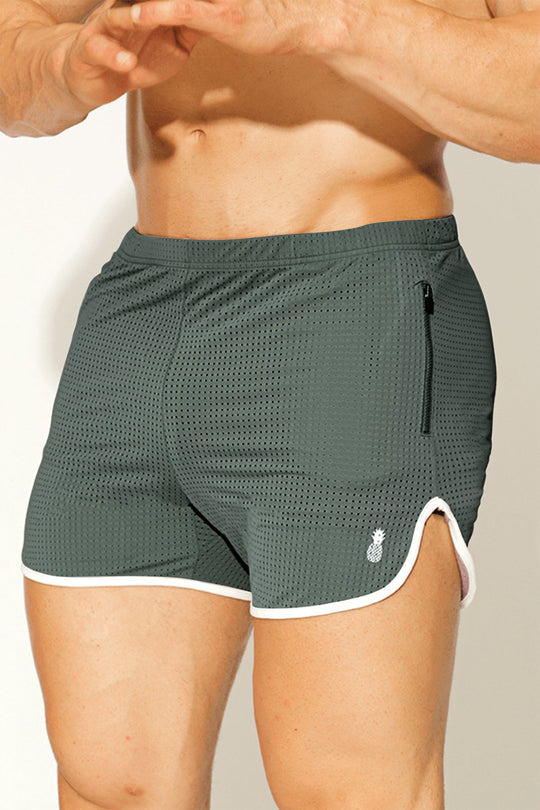 Pantalones cortos perforados Work-It-Out de 4 pulgadas - Verde oliva