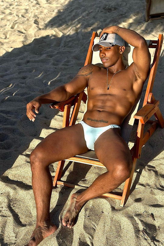 Voyage Low-Cut Swim Bikini Briefs for Men - Light Blue