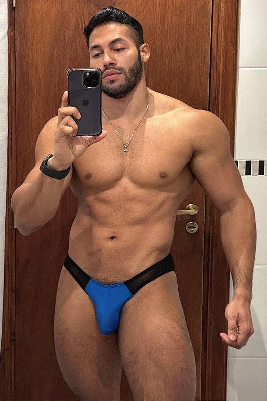Bas de bikini en maille Club-Kid - Bleu roi