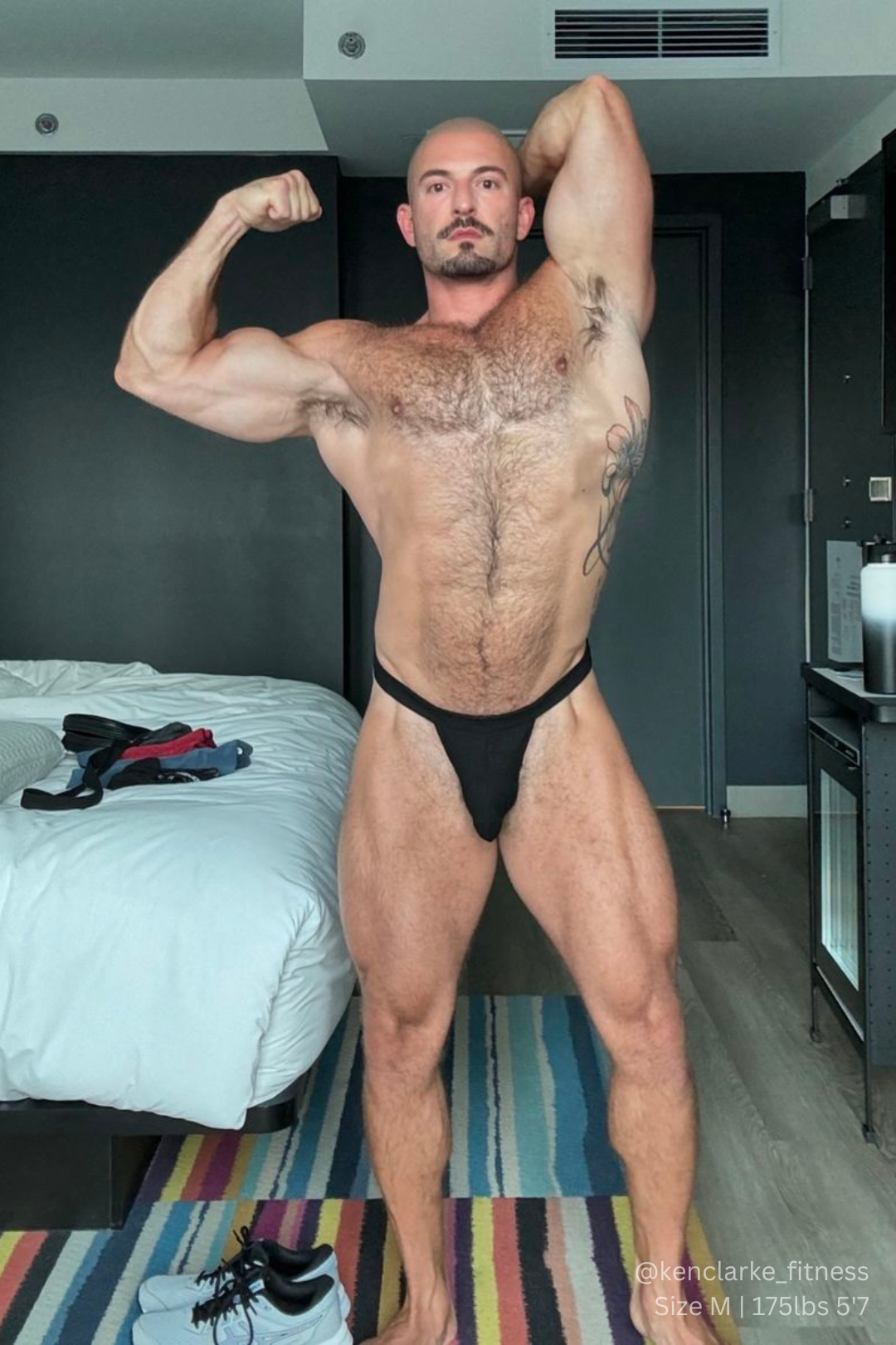Tanga cómodo de canalé para hombre - Negro medianoche