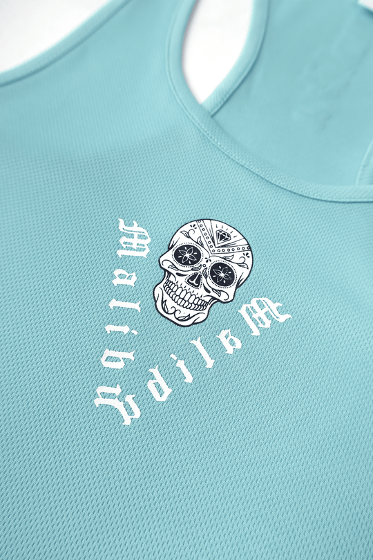 Chaos Dri Fit Tank Top - Aqua w/ Skull Design - JJ Malibu 
